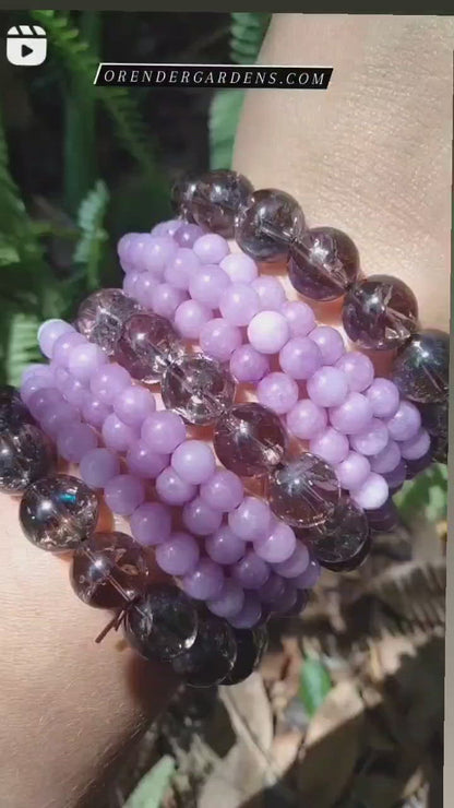 Kunzite Crystal Bracelet or Smokey Quartz LG
