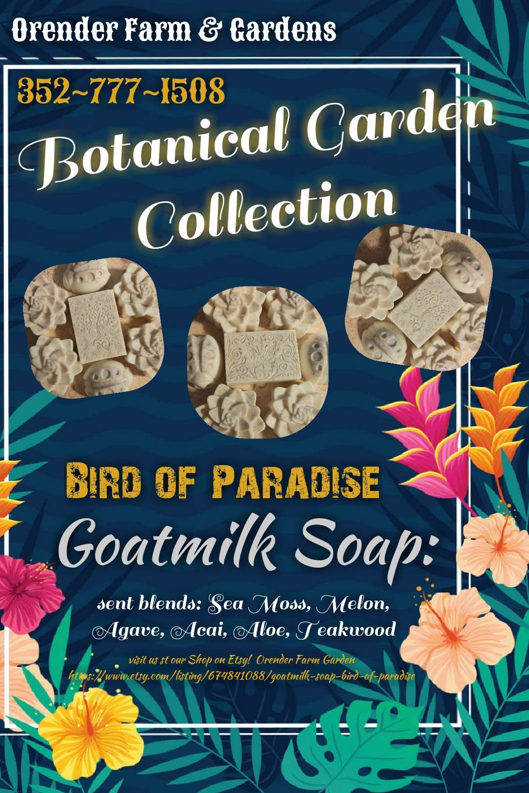 Goatmilk Soap: Bird of Paradise 3 bars