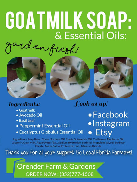 GoatMilk Soap Bars:  Garden Fresh Bars