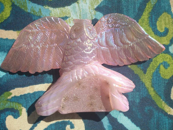 Aura Rose Quartz Owl