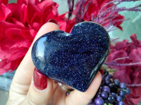 Blue sandstone crystal heart