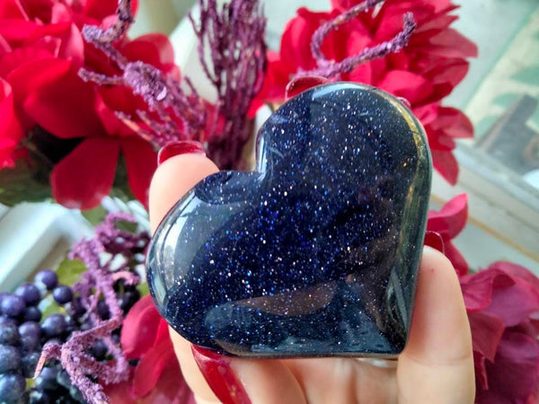 Blue sandstone crystal heart