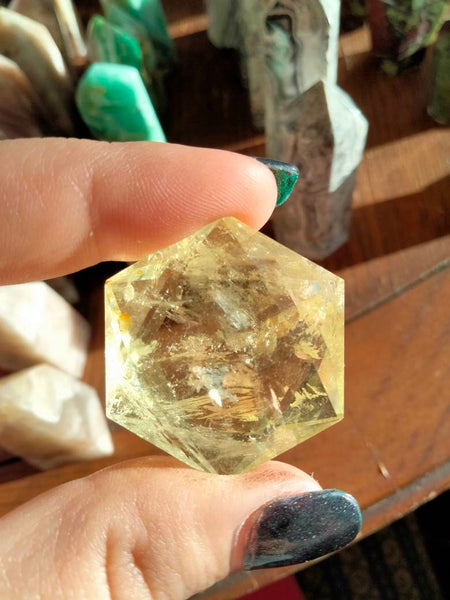 Yellow Citrine Hexagon