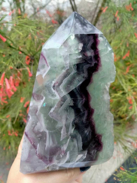 High Quality Fluorite 3 parts polished 1 side raw