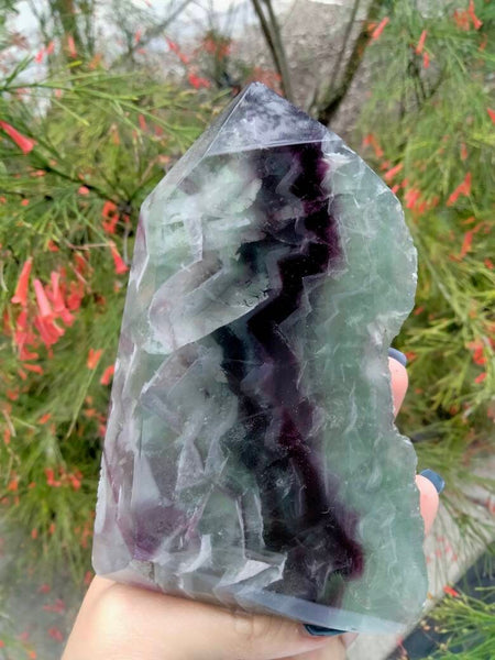 High Quality Fluorite 3 parts polished 1 side raw