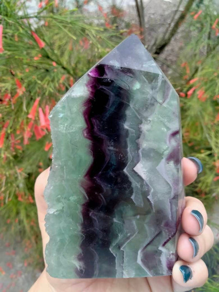 High Quality Fluorite 3 parts polished 1 side raw