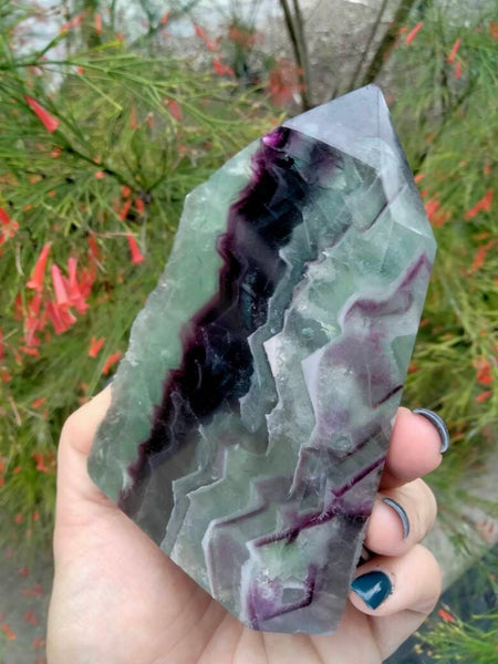 High Quality Fluorite 3 parts polished 1 side raw