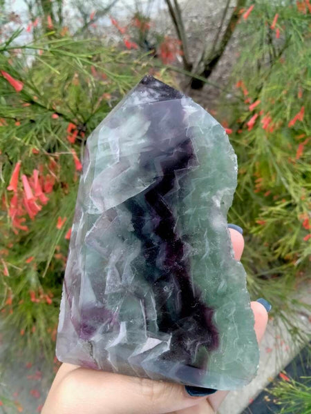 High Quality Fluorite 3 parts polished 1 side raw