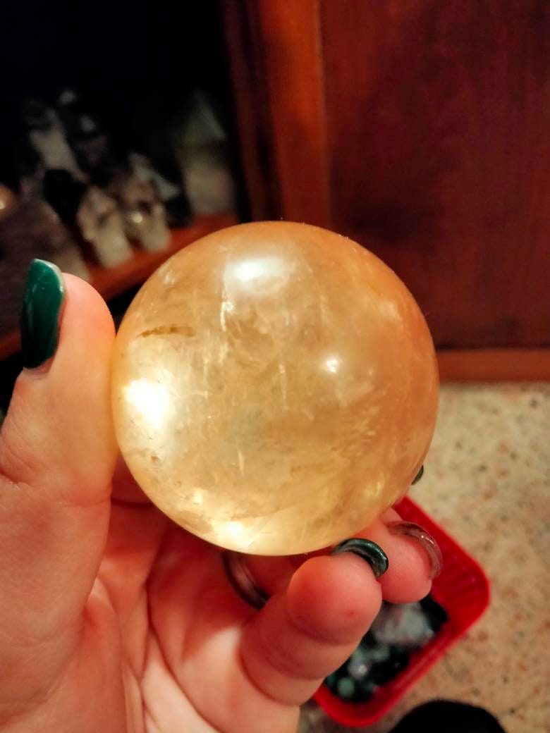 Honey Calcite Sphere