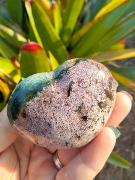 Ocean Jasper Heart purple and green