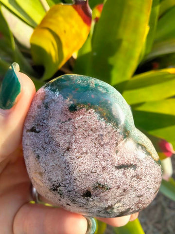 Ocean Jasper Heart purple and green